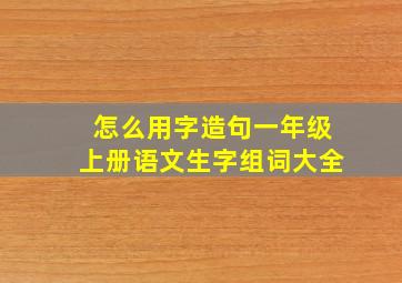 怎么用字造句一年级上册语文生字组词大全