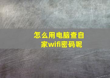 怎么用电脑查自家wifi密码呢