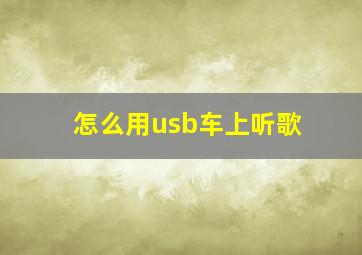 怎么用usb车上听歌