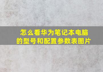 怎么看华为笔记本电脑的型号和配置参数表图片