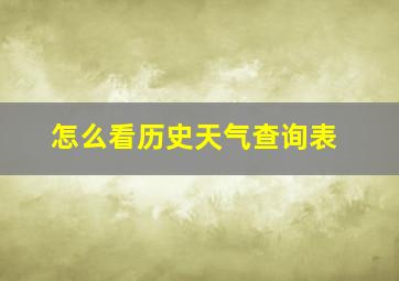 怎么看历史天气查询表