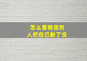 怎么看微信别人把自己删了没