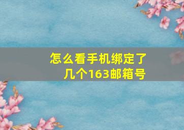 怎么看手机绑定了几个163邮箱号