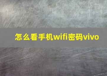 怎么看手机wifi密码vivo