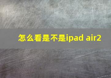 怎么看是不是ipad air2