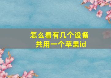 怎么看有几个设备共用一个苹果id