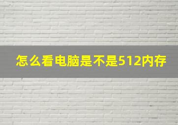 怎么看电脑是不是512内存