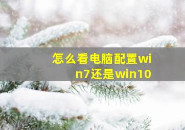 怎么看电脑配置win7还是win10