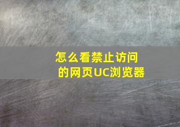 怎么看禁止访问的网页UC浏览器