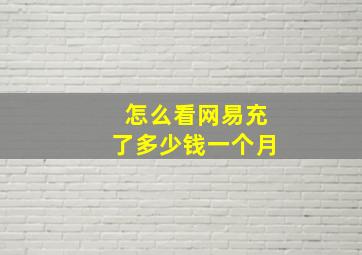 怎么看网易充了多少钱一个月