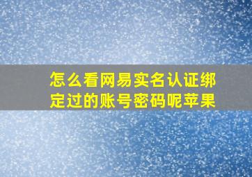 怎么看网易实名认证绑定过的账号密码呢苹果