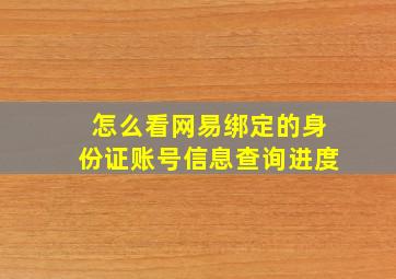 怎么看网易绑定的身份证账号信息查询进度