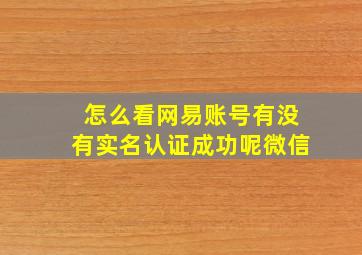 怎么看网易账号有没有实名认证成功呢微信