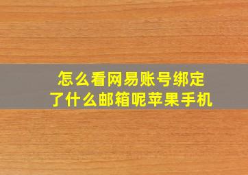 怎么看网易账号绑定了什么邮箱呢苹果手机