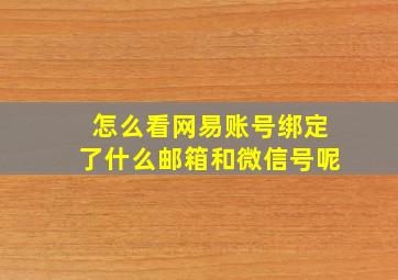 怎么看网易账号绑定了什么邮箱和微信号呢