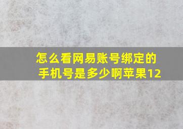 怎么看网易账号绑定的手机号是多少啊苹果12