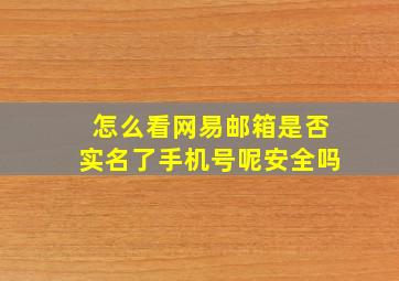 怎么看网易邮箱是否实名了手机号呢安全吗