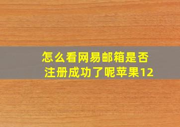 怎么看网易邮箱是否注册成功了呢苹果12