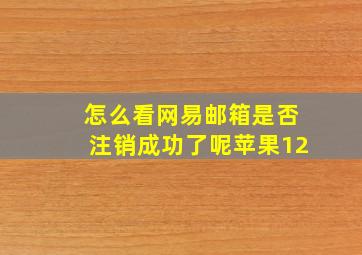 怎么看网易邮箱是否注销成功了呢苹果12