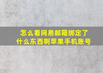 怎么看网易邮箱绑定了什么东西啊苹果手机账号