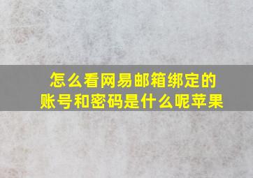 怎么看网易邮箱绑定的账号和密码是什么呢苹果