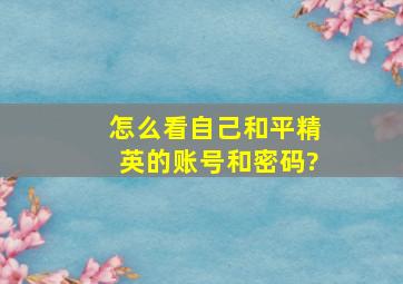 怎么看自己和平精英的账号和密码?