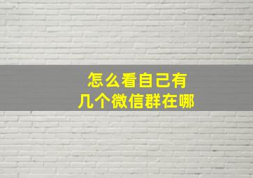 怎么看自己有几个微信群在哪