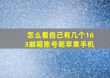 怎么看自己有几个163邮箱账号呢苹果手机