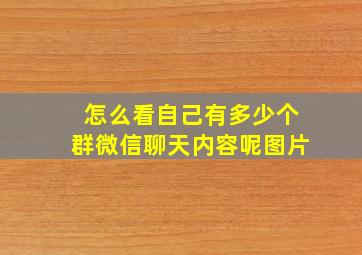 怎么看自己有多少个群微信聊天内容呢图片