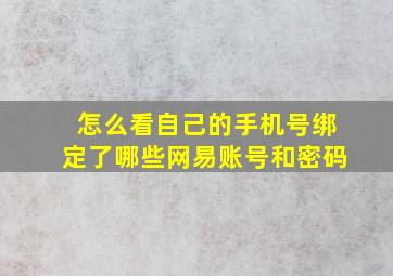 怎么看自己的手机号绑定了哪些网易账号和密码