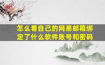 怎么看自己的网易邮箱绑定了什么软件账号和密码