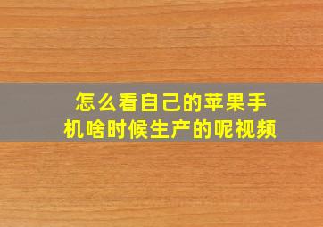 怎么看自己的苹果手机啥时候生产的呢视频