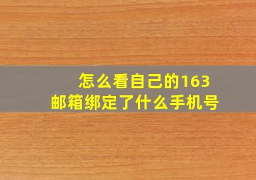 怎么看自己的163邮箱绑定了什么手机号