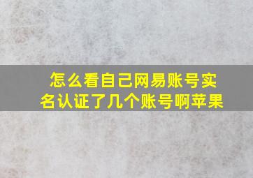 怎么看自己网易账号实名认证了几个账号啊苹果