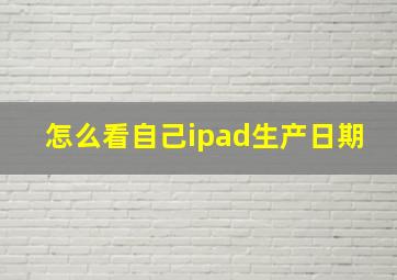 怎么看自己ipad生产日期