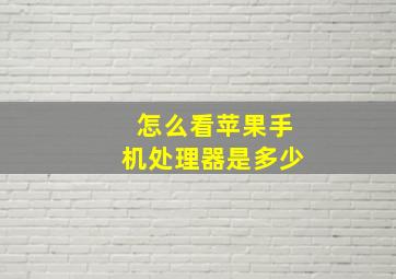 怎么看苹果手机处理器是多少