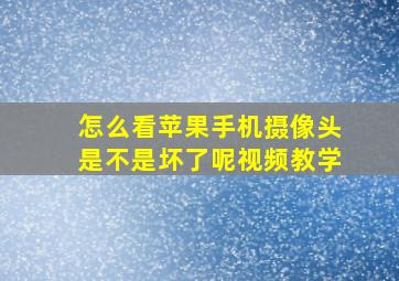 怎么看苹果手机摄像头是不是坏了呢视频教学