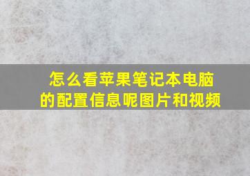 怎么看苹果笔记本电脑的配置信息呢图片和视频