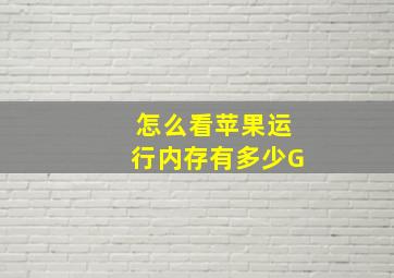 怎么看苹果运行内存有多少G