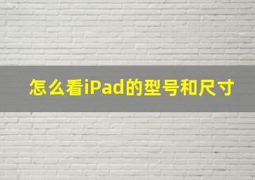 怎么看iPad的型号和尺寸