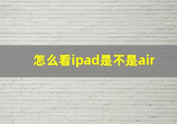 怎么看ipad是不是air