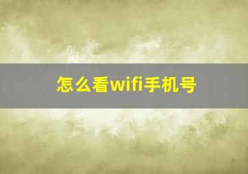 怎么看wifi手机号