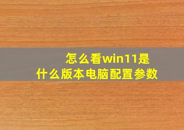 怎么看win11是什么版本电脑配置参数