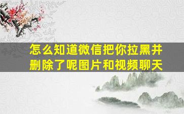 怎么知道微信把你拉黑并删除了呢图片和视频聊天