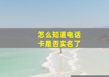 怎么知道电话卡是否实名了