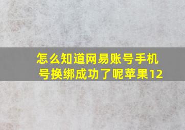 怎么知道网易账号手机号换绑成功了呢苹果12