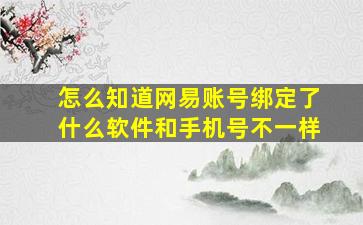 怎么知道网易账号绑定了什么软件和手机号不一样