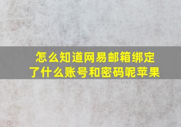 怎么知道网易邮箱绑定了什么账号和密码呢苹果