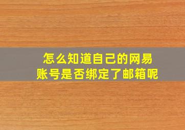 怎么知道自己的网易账号是否绑定了邮箱呢