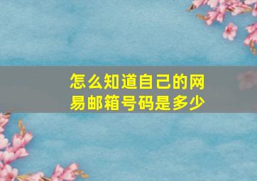 怎么知道自己的网易邮箱号码是多少